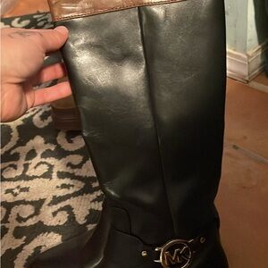 Michael Kors Black and Tan Riding Boots